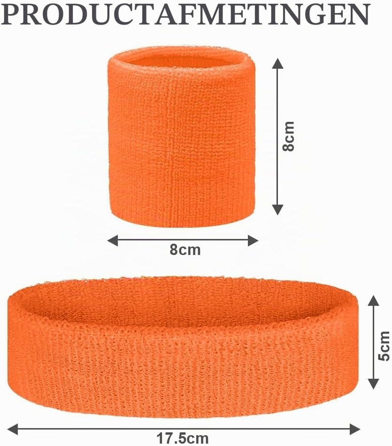 Laad afbeelding in Galerijviewer, Zweetbandjes set 18 stuks met 6 sporthoofdbanden en 12 polsbandjes van zachte absorberende stof – sportzweetbanden – fitnessaccessoires - happygetfit.com
