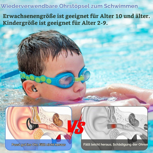 Zwem oordopjes voor volwassenen en kinderen vanaf 10 jaar – waterdichte oordopjes – zwemoordoppen - happygetfit.com