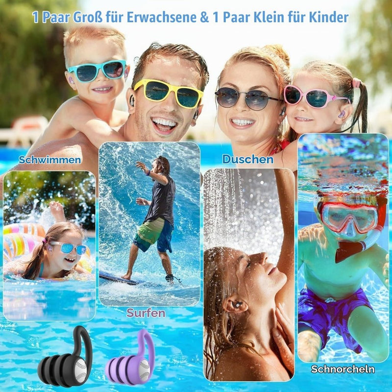 Laad afbeelding in Galerijviewer, Zwem oordopjes voor volwassenen en kinderen vanaf 10 jaar – waterdichte oordopjes – zwemoordoppen - happygetfit.com

