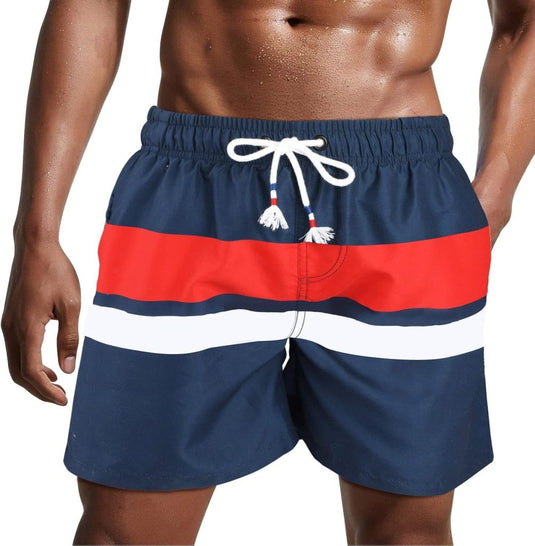 Zwembroek heren kort van sneldrogend polyester met mesh binnenvoering en verstelbaar trekkoord – zwemshort – strandkleding - happygetfit.com