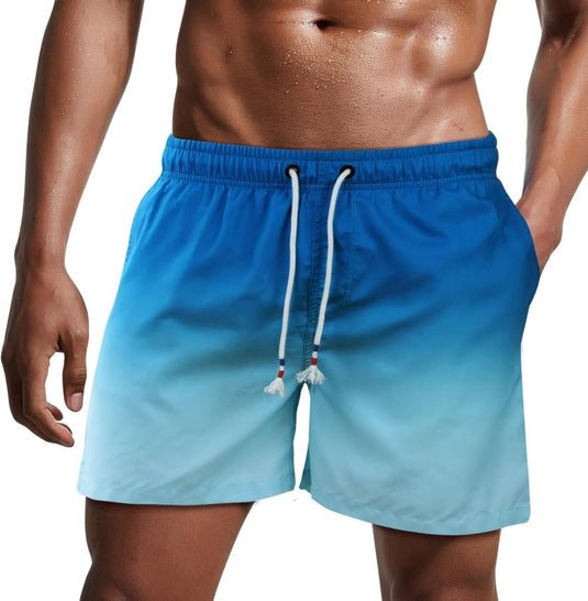 Zwembroek heren kort van sneldrogend polyester met mesh binnenvoering en verstelbaar trekkoord – zwemshort – strandkleding - happygetfit.com