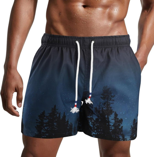Zwembroek heren kort van sneldrogend polyester met mesh binnenvoering en verstelbaar trekkoord – zwemshort – strandkleding - happygetfit.com