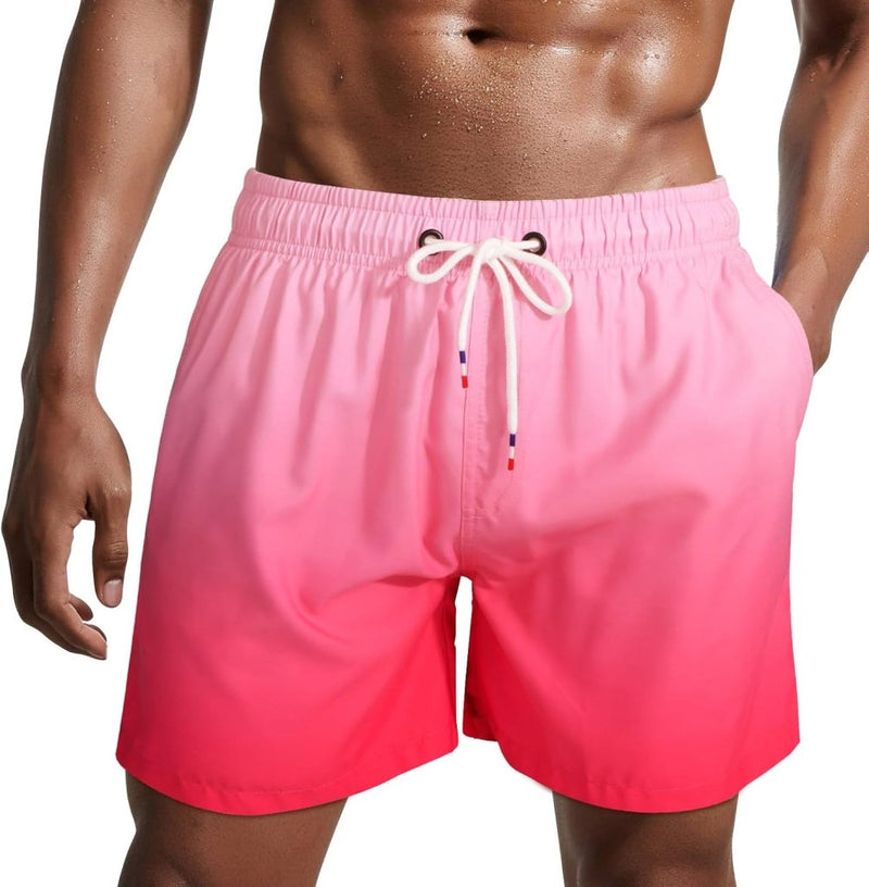 Laden Sie das Bild in Galerie -Viewer, Zwembroek heren kort van sneldrogend polyester met mesh binnenvoering en verstelbaar trekkoord – zwemshort – strandkleding - happygetfit.com
