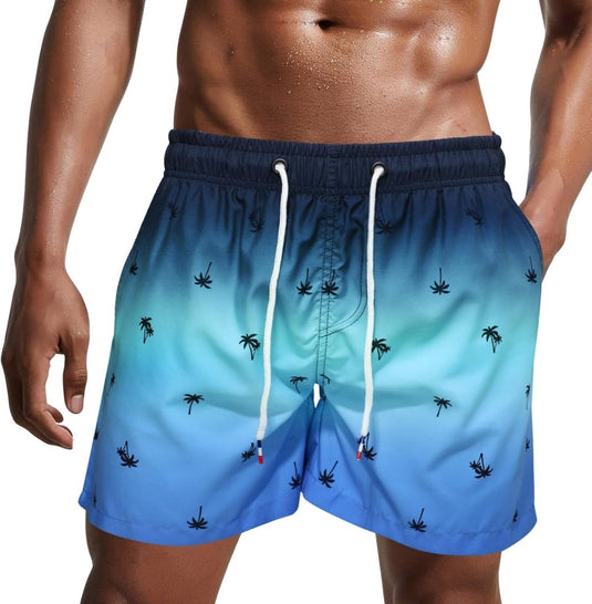 Zwembroek heren kort van sneldrogend polyester met mesh binnenvoering en verstelbaar trekkoord – zwemshort – strandkleding - happygetfit.com