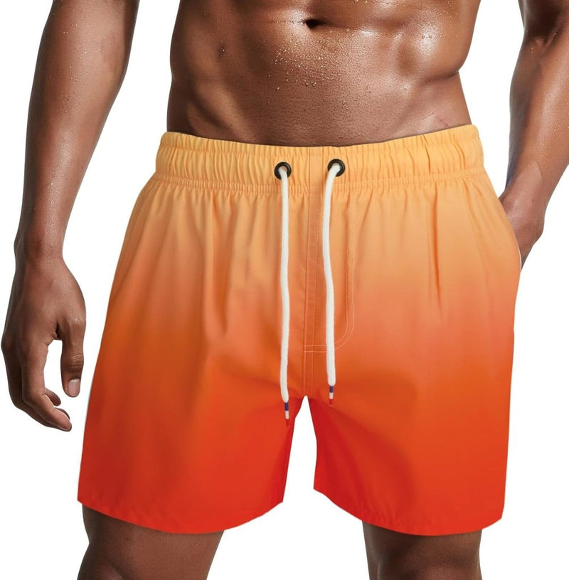 Laden Sie das Bild in Galerie -Viewer, Zwembroek heren kort van sneldrogend polyester met mesh binnenvoering en verstelbaar trekkoord – zwemshort – strandkleding - happygetfit.com
