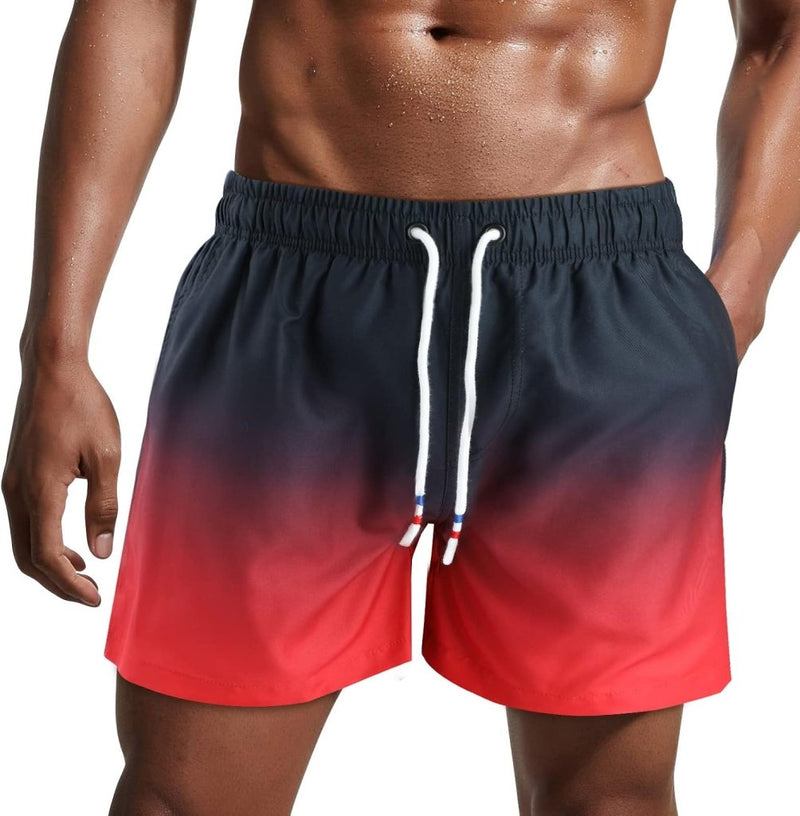 Laden Sie das Bild in Galerie -Viewer, Zwembroek heren kort van sneldrogend polyester met mesh binnenvoering en verstelbaar trekkoord – zwemshort – strandkleding - happygetfit.com
