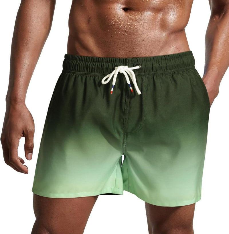 Laden Sie das Bild in Galerie -Viewer, Zwembroek heren kort van sneldrogend polyester met mesh binnenvoering en verstelbaar trekkoord – zwemshort – strandkleding - happygetfit.com
