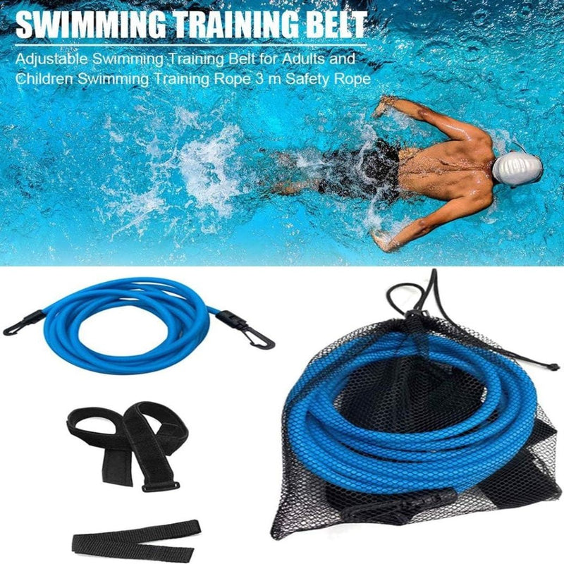 Load image into Gallery viewer, Zwemmen Trainingsriemen, Statische Zwemmen Trainingsriemen Stationaire Zwemtrainer Zwemmen In Plaats Weerstand Banden Zwemmen Training Elastische Touw(4m/13ft) - happygetfit.com
