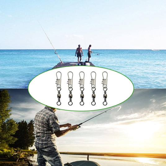 Twee foto's van een man die vist met een vishaak met behulp van 100 stuks vissenwartels: vergroot je beschikbare met deze aanzienlijke, stabiele en veelzijdige accessoires (vislijn).