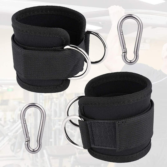 Verstelbare enkelbanden voor kabelmachine - dubbele D-ring - gewatteerde fitnessbeen-oefening - enkelmanchet