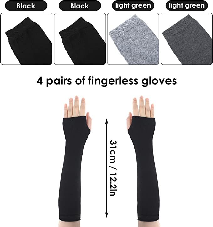 Laad afbeelding in Galerijviewer, Goth handschoenen - Vingerloze wollen handschoenen voor een trendy gothic look

