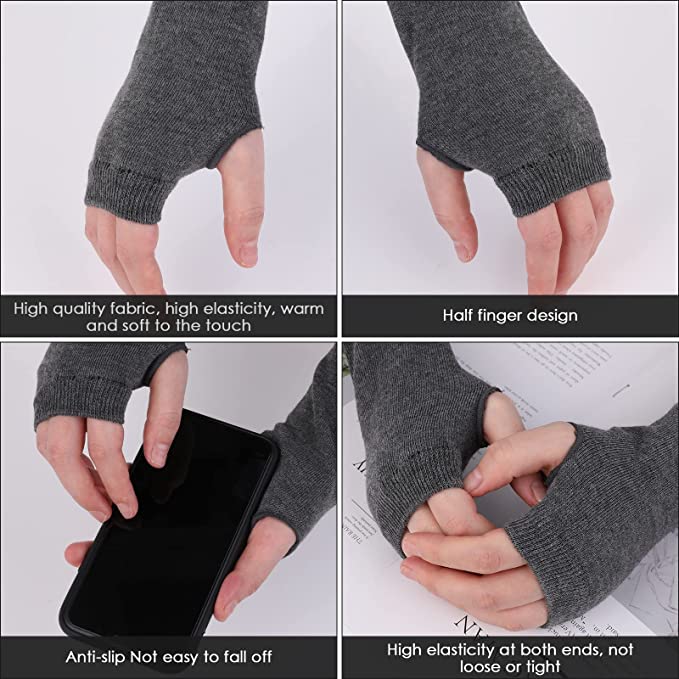 Laad afbeelding in Galerijviewer, Goth handschoenen - Lange warme winterwanten met vingeropeningen
