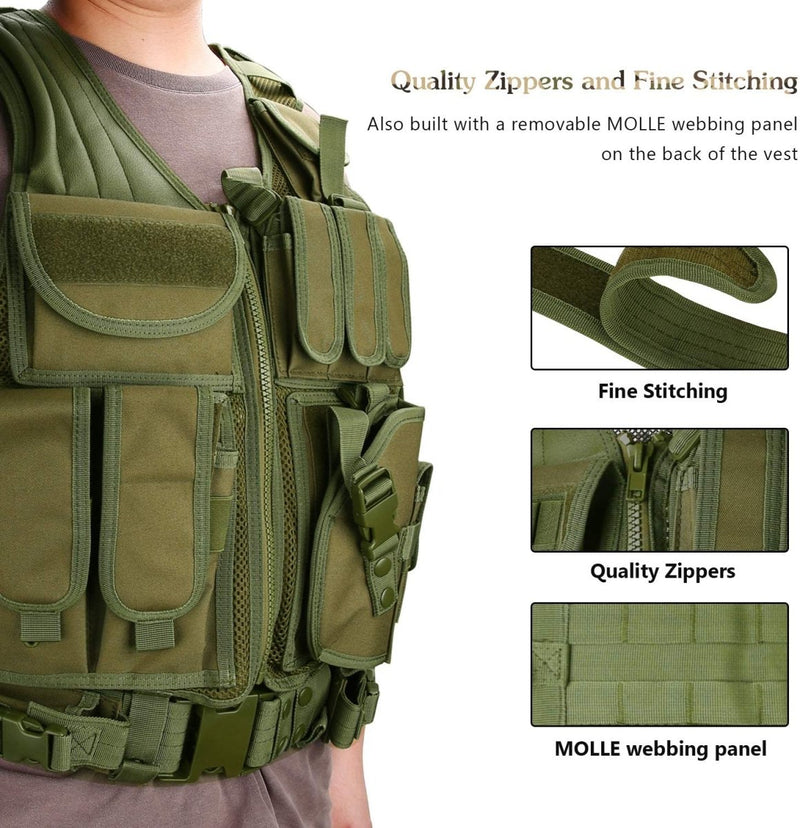 Laad afbeelding in Galerijviewer, Een lichtgewicht man die het Tactical vest draagt: de ultieme uitrusting voor elke missie.
