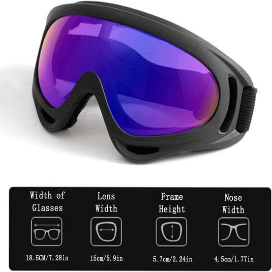 Ontdek de ultieme skibrillen voor de wintersport, deze skibril is voorzien van paarse lenzen voor een betere zichtbaarheid op de piste.