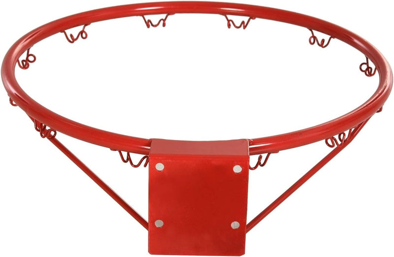 Load image into Gallery viewer, Close-up van een rode basketbalrand zonder basketbalnet voor thuis en buiten: Speelplezier voor groot en klein.
