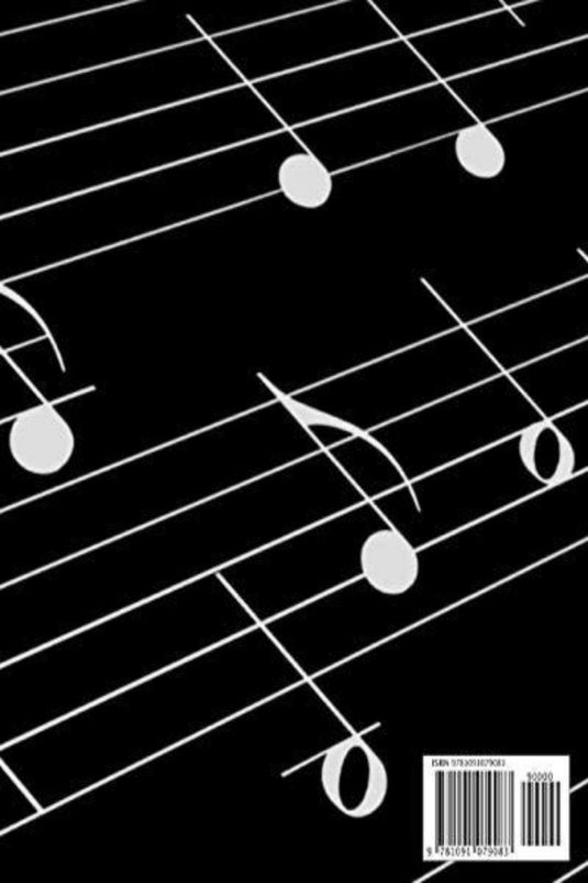 Muzieknoten weergegeven op blanco blad Muzieknotitieboekje: 100 pagina's 12 notenbalkmuziekmanuscriptpapier Kleurrijke Kettlebell Gymomslag 20,3 x 25,4 cm / 8 x 10 inch / 20,3 x 25,4 cm met een streepjescode rechtsonder.