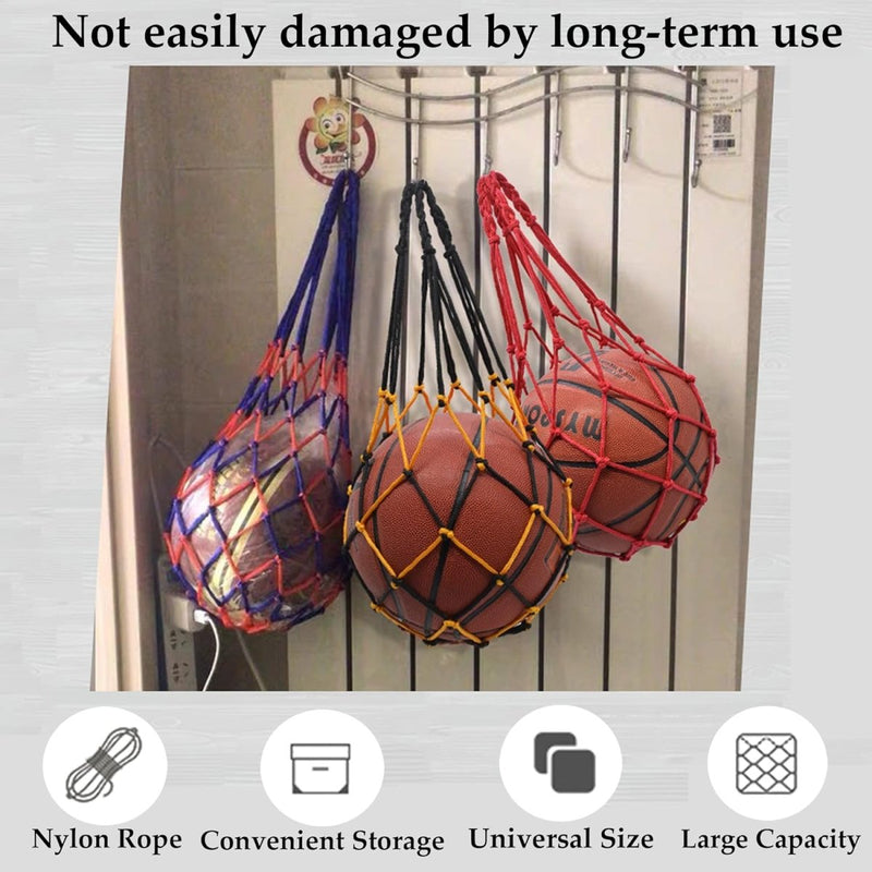 Load image into Gallery viewer, De balnettas die je leven maakt praktisch gemaakt van duurzaam nylonmateriaal houdt sportballen aan de muur voor georganiseerde opslag.
