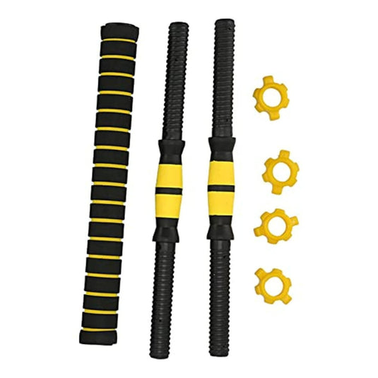 Een set antislip verstelbare dumbbells in zwart en geel: het ultieme hulpmiddel voor krachttraining.