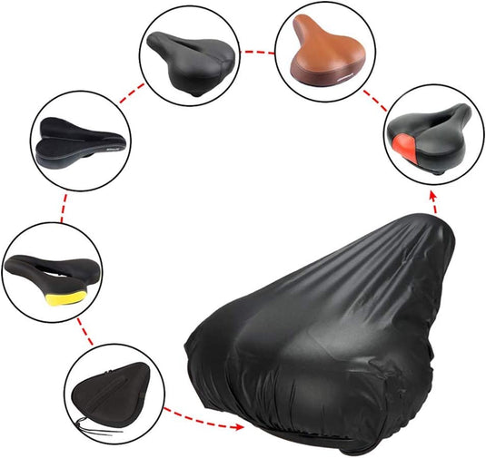 Een zwarte Zadelhoes stoelhoes met slijtagebescherming en weerbescherming accessoires.