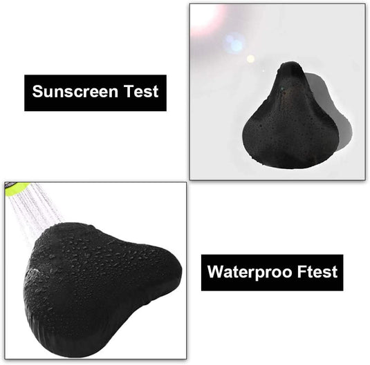 Een foto van een Bescherm je zadel tegen weer, slijtage en vuil (fietsstoelhoes) met weerbescherming (zonnebrand) test.