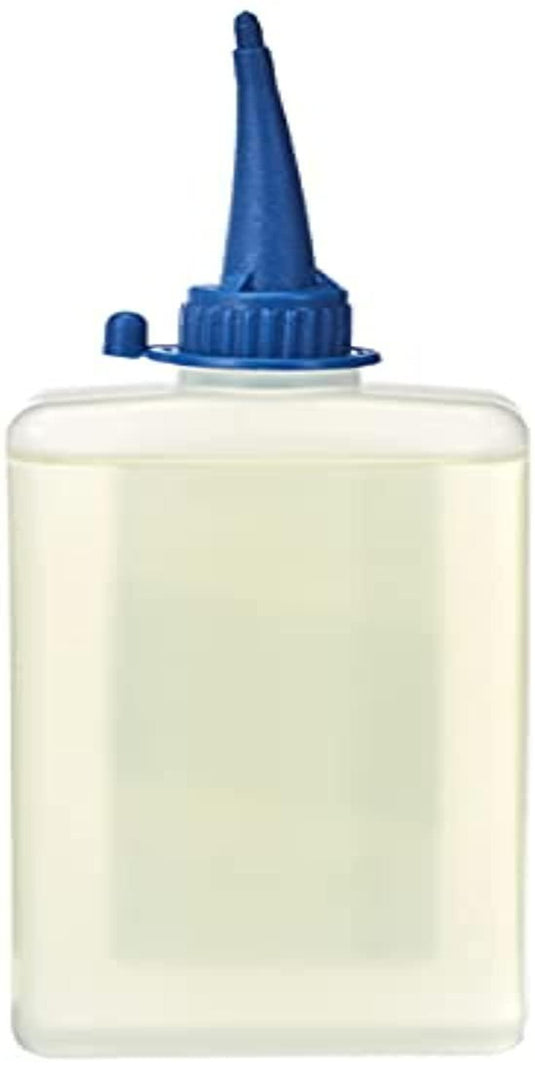Een hoogwaardige Ontdek de veelzijdigheid en kwaliteit van onze fijne mechanische olie voor al je smeringsbehoeften fles met blauw deksel.