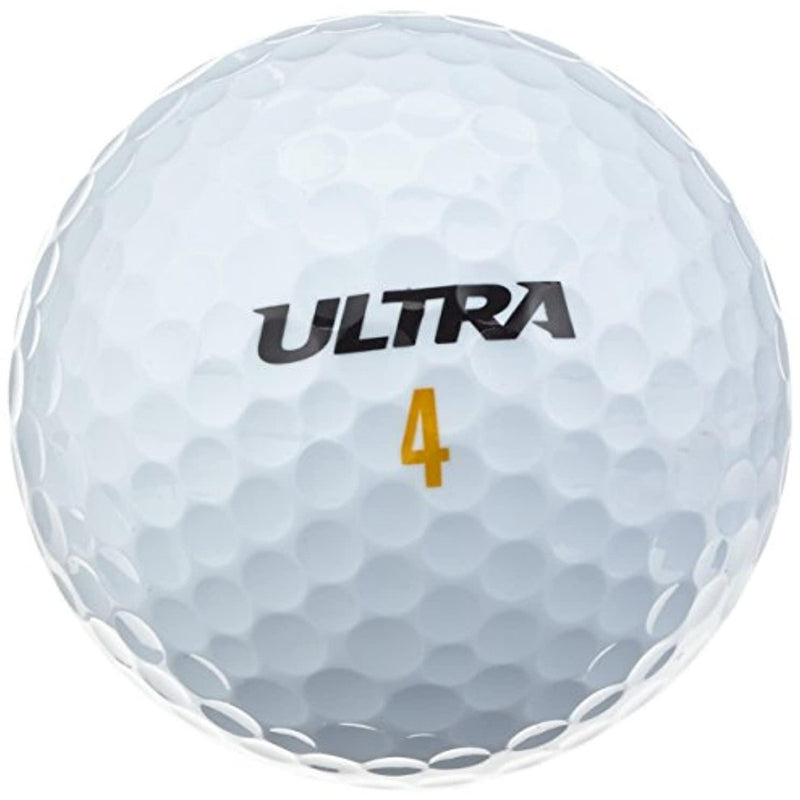 Laad afbeelding in Galerijviewer, De ultra 4 golfbal, bekend om zijn uitzonderlijke afstand en zichtbaarheid, wordt tentoongesteld op een strakke witte achtergrond. De hogesnelheidsmogelijkheden van Verbeter je spel met de kracht en precisie van witte golfballen! maak er een topper van.
