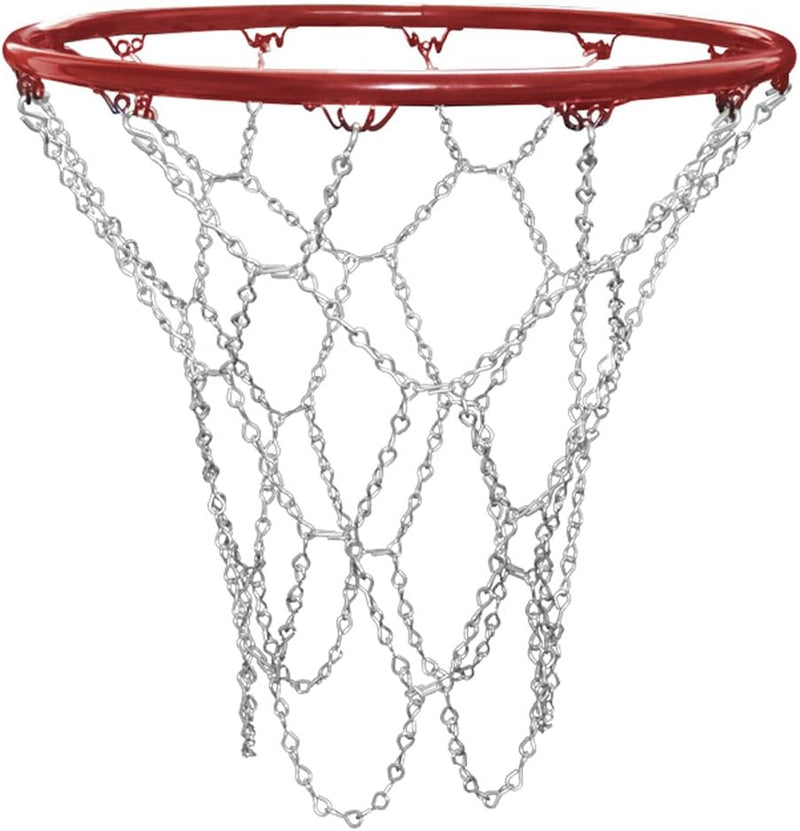 Load image into Gallery viewer, Een duurzaam Verrijk je Spel met Ons Duurzaam Basketbalnet voor een Perfecte Dunk! met kettingen op een witte achtergrond, wat de basketbalervaring verbetert.
