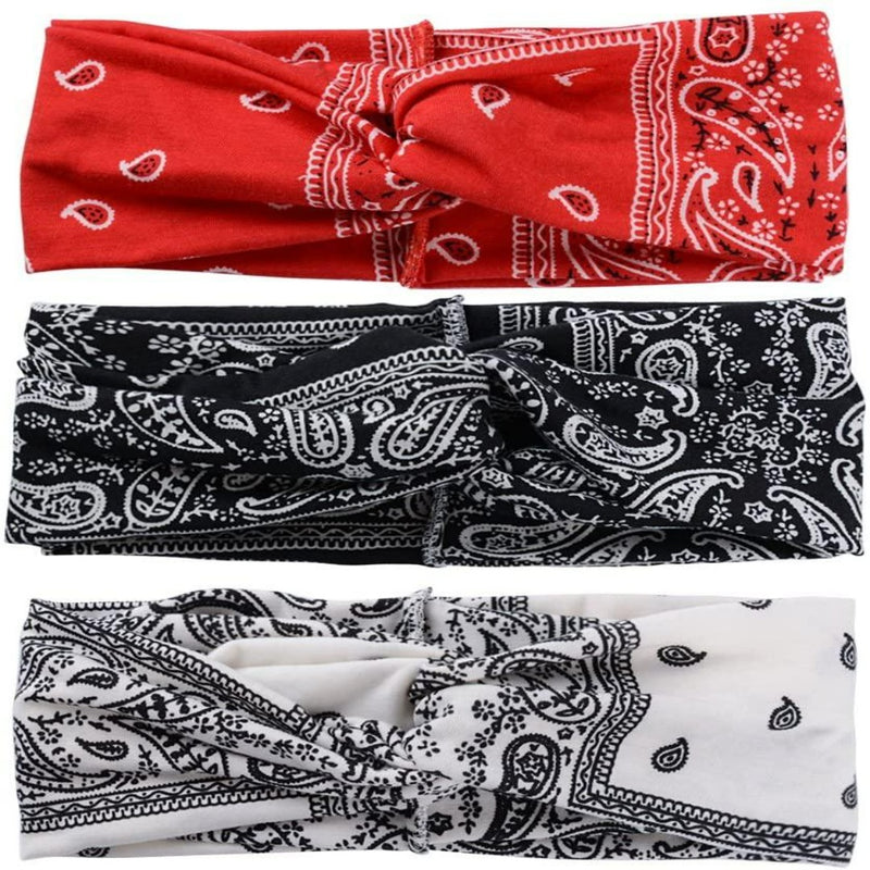 Laad afbeelding in Galerijviewer, Drie stijlvolle de perfecte toevoegingen aan elke outfit hoofdbanden in rood, wit en zwart.
