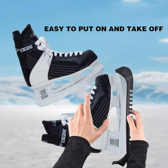Een paar Bescherm je schaatsen en verleng hun duurzame met onze duurzame schaatsbeschermers met een duurzame en verstelbare gesp voor gemakkelijk aan- en uittrekken.