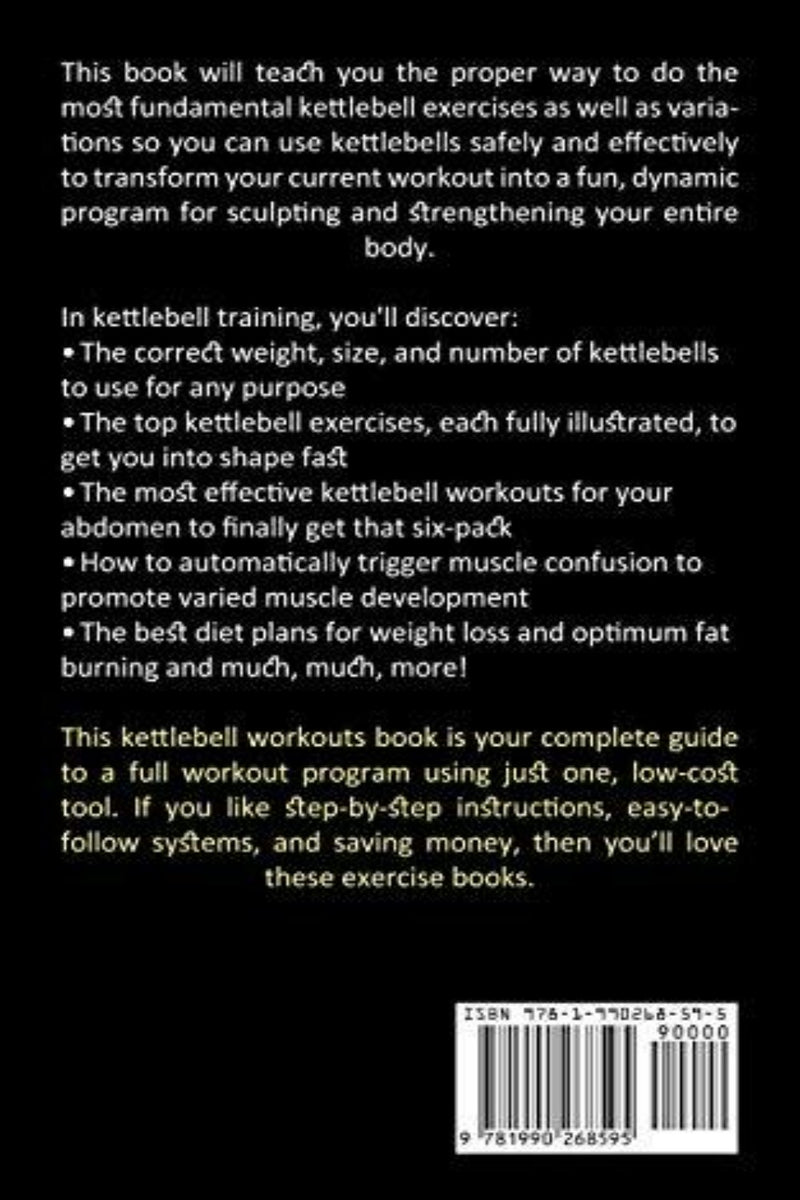 Laad afbeelding in Galerijviewer, Een boek met zwarte kaft, &quot;Kettlebell: de ultieme Kettlebell-training om af te vallen (verlies het vet en word fit met kettlebells)&quot;, met tips voor gewichtsverlies.
