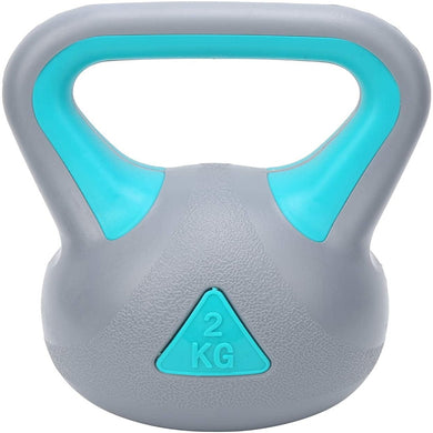 Kettlebell 2 kg, Dual Color Fitness Kettlebell, arm- en krachttraining, brede grip, waterkokerhalter