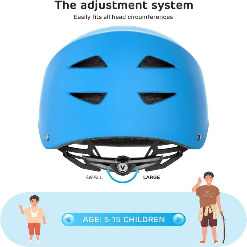 Load image into Gallery viewer, Skatebeschermingsset voor kinderen: veilig en comfortabel met maattabel die geschiktheid aangeeft voor 5-15 jaar.
