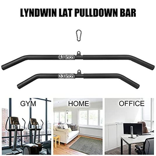Lat pulldown bar for biceps, 104cm, thicker cable machine, pull down bar for gym, curved pull bar for triceps and back muscles, premium bar for professional fitness