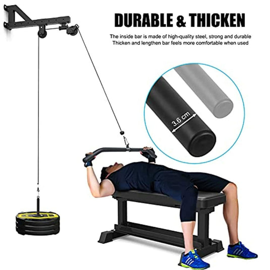 Premium lat pulldown bar for biceps and back muscles, 104cm length, thicker cable machine, curved design, ideal for gym workouts and professional fitness