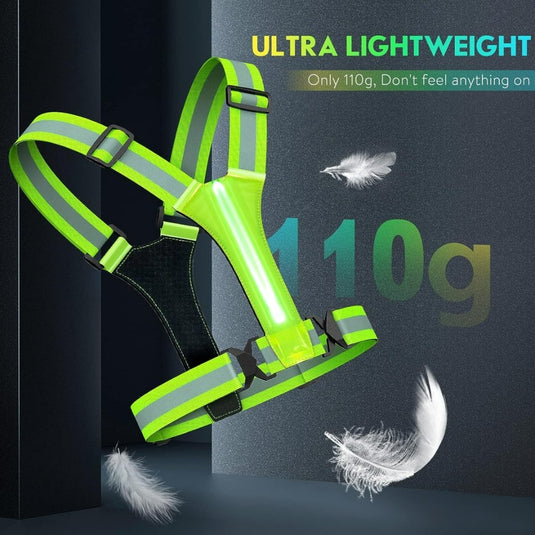 Ultralicht reflecterend vest met LED-reflecterend hardloopvest: zorg voor zichtbaarheid en veiligheid tijdens het hardlopen