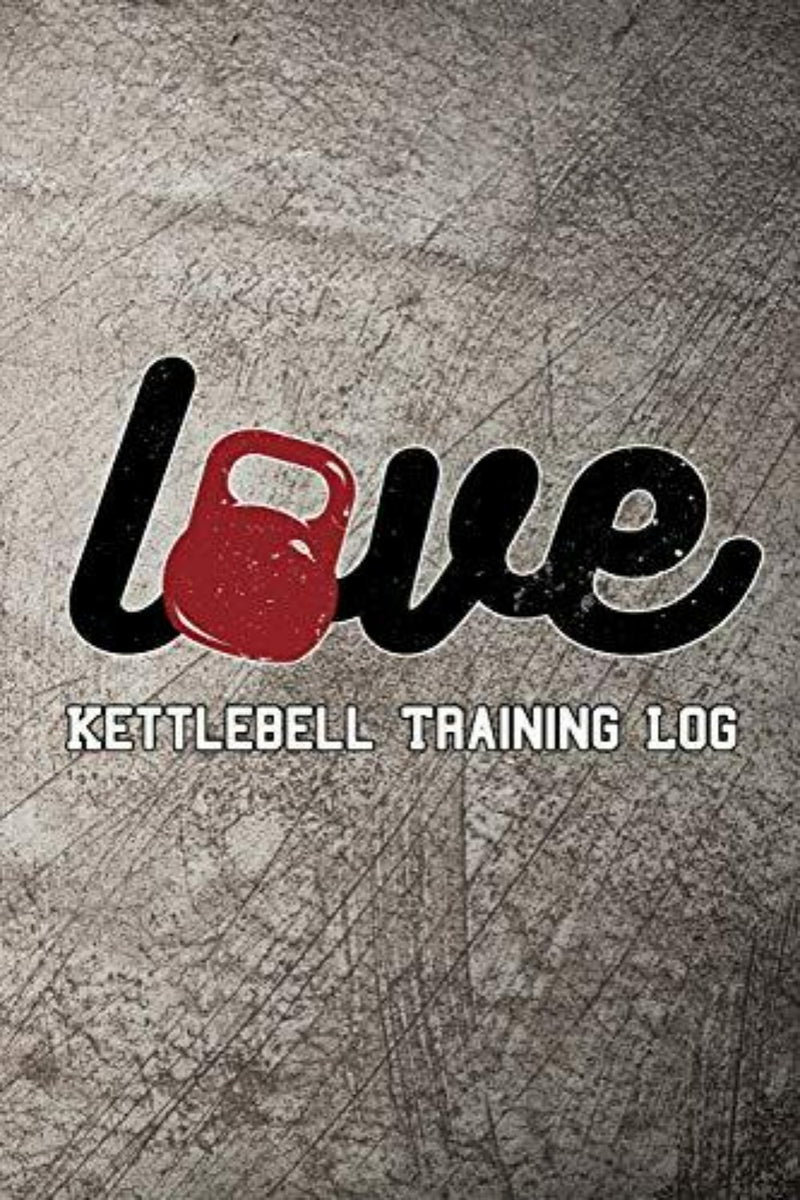 Laad afbeelding in Galerijviewer, Love Kettlebell Training Log: Houd je trainingsvoortgang bij met het woord &#39;love&#39; in zwarte en rode letters met een kettlebell-afbeelding ter vervanging van de &#39;o&#39;, getiteld &#39;kettlebell trainingslogboek&#39; op een gestructureerde grijze achtergrond.
