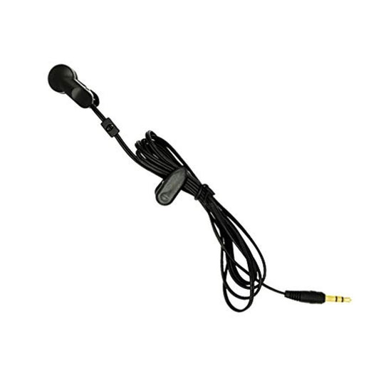 Een microfoon met daaraan een snoer, ontworpen voor het realtime monitoren van Fitness hartslagmeter met oorclip voor optimale prestaties tijdens fitnessactiviteiten.