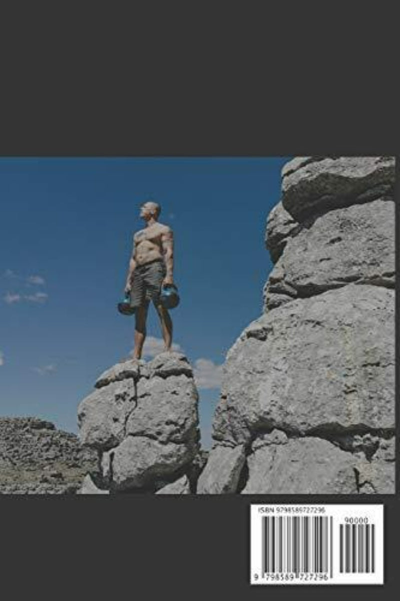 Load image into Gallery viewer, Een persoon staat bovenop een rots onder een heldere hemel en houdt een Kettlebell vast. Trainingsblessures voorkomen: voorkomen, analyseren, identificeren en corrigeren voor blessurepreventie.
