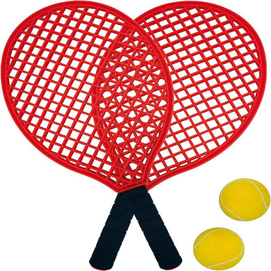 Set van 2 rackets en 2 softballen in netzakje