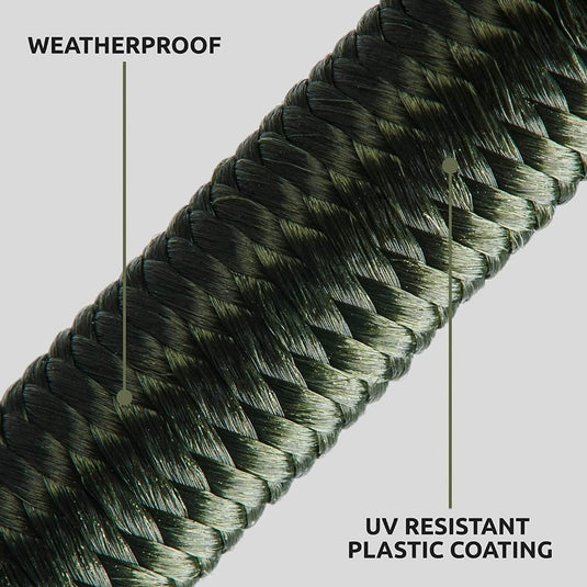 Een close up van Robuuste spanrubbers met haken voor al je avonturen met een UV-kunststof coating.