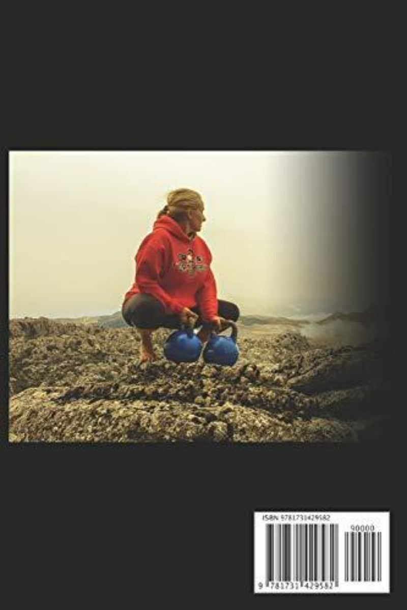 Load image into Gallery viewer, De cover van &quot;Snatch Physics: Learn to kettlebell snatch in 21 days&quot; met een vrouw die de kettlebell snatch uitvoert, waarbij cardiovasculair uithoudingsvermogen en volledige lichaamsbeweging worden getoond terwijl ze geknield op een rots zit.
