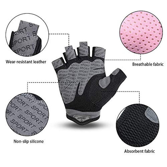 Sportieve handschoenen met korte vingers en antislip-grip voor diverse workouts