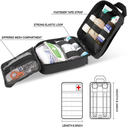 Molle-pouch met ruimte voor meerdere items zoals sleutels, geld en gereedschap.
