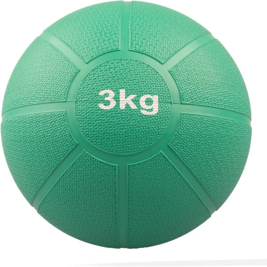 Train je lichaam met de 3 kg groene medicijnbal voor krachttraining.