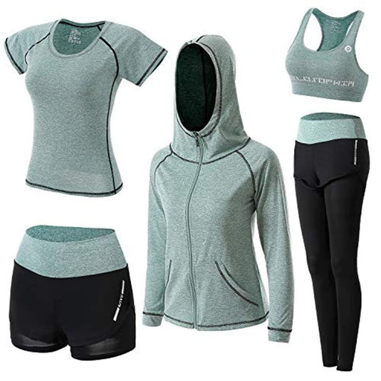 A Trainingspak dames: comfortabele, stijlvolle en veelzijdige set dames sportkleding in groen en zwart.