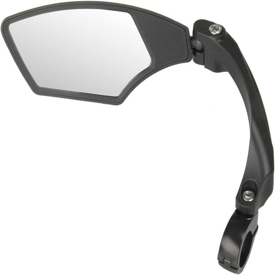 Een zwarte zijspiegel met een verstelbare fietsspiegelset - Zorg voor een veilige ritclip voor meer veiligheid.
