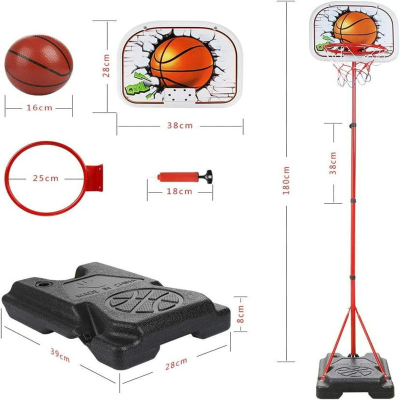 Load image into Gallery viewer, Basketbalstandaard met Voetstuk - Perfect voor Kinderen van 3-12 jaar
