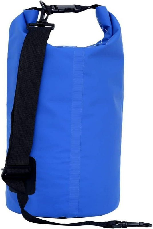 Blauwe waterdichte tas met verstelbare draagriemen.
Productnaam: Verken zorgeloos de natuur met onze Explorer waterdichte tas!