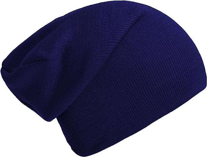 Load image into Gallery viewer, Blauwe Slouch Beanie hoed op een witte achtergrond.
Productnaam: Slouch mutsen: de perfecte wintermuts voor dames en heren
