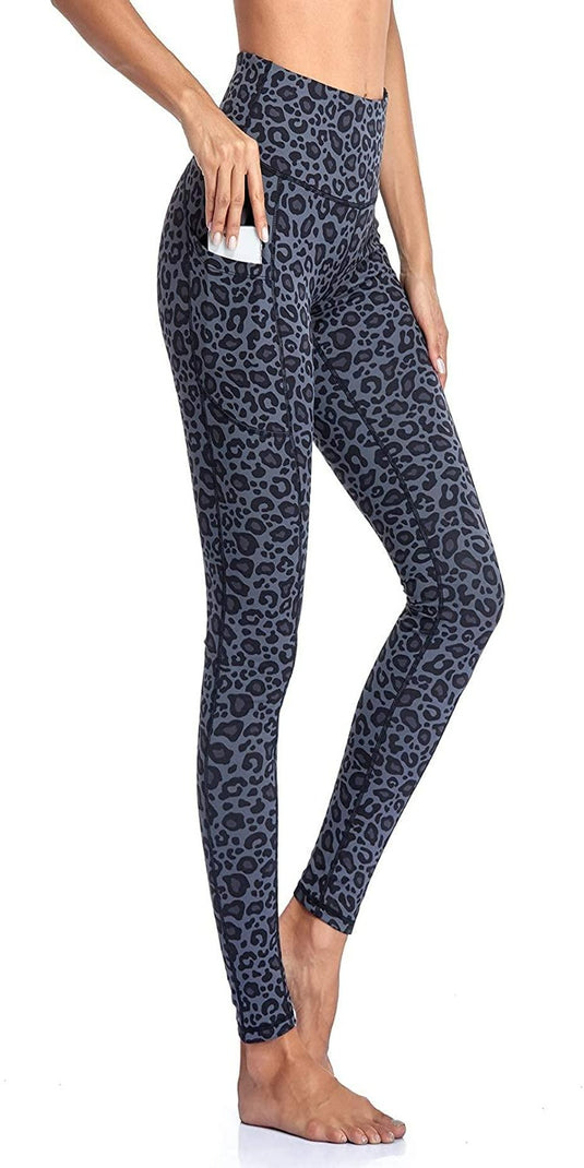 Comfortabele vrouwenleggings met luipaardprint en een hoge tailleband en zakken: Ervaar luxe comfort en stijl met onze yogabroek met zakken!